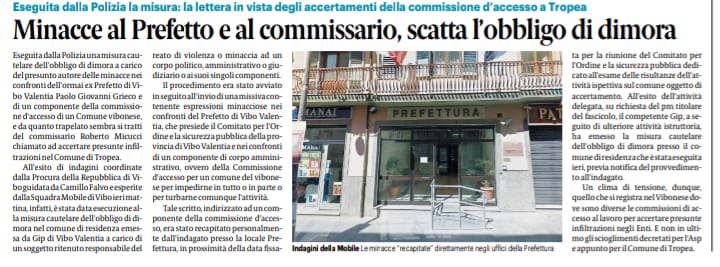 Tropea ennesima infamia mediatica
